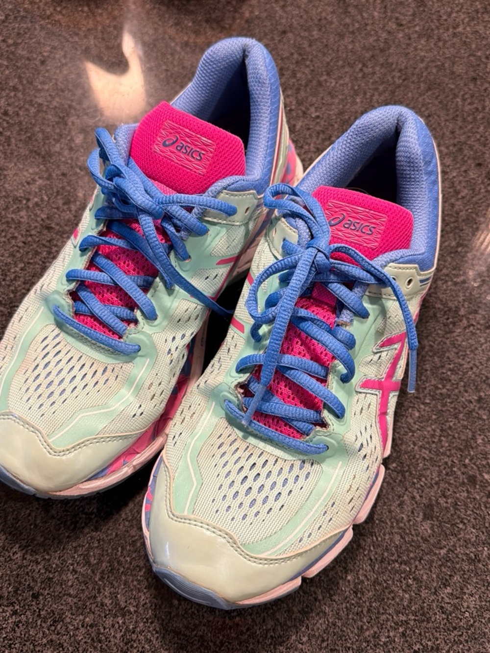 ASICS Women's Mint, Pink & Blue Athletic Running Shoes